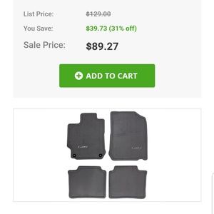 2017 Toyota Camry Car Mats